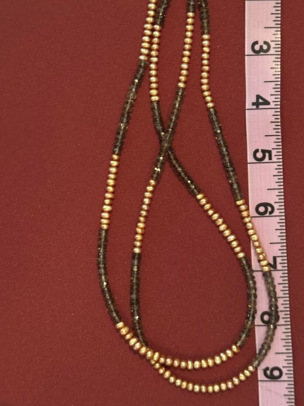 Beaded necklace with sterling silver clasp